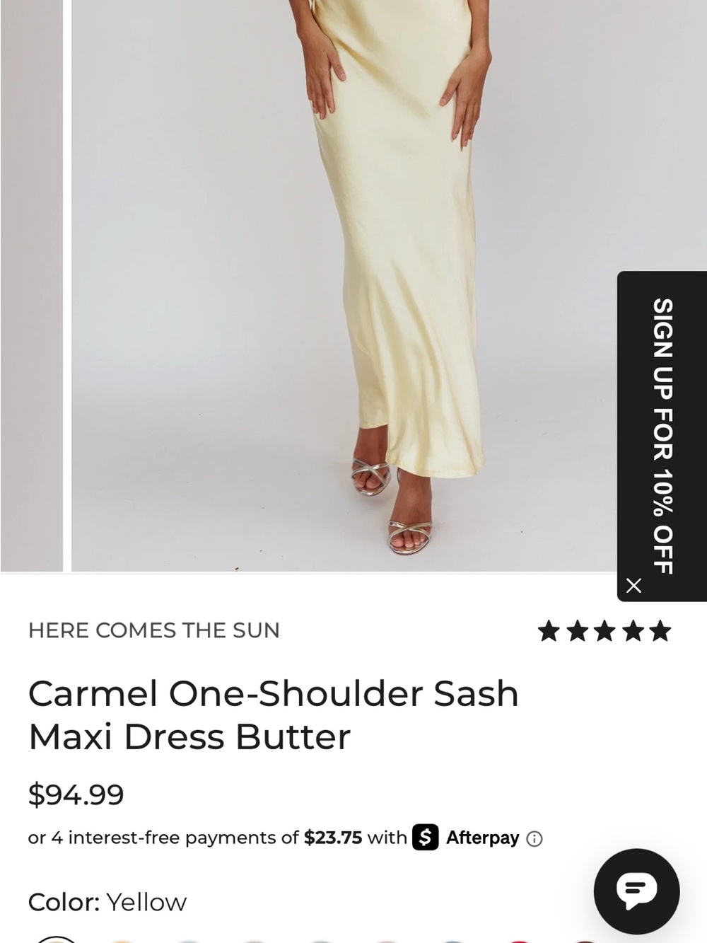 Selfie Leslie Carmel One-Shoulder Satin Dress in Butter yellow - Picture 6 of 11